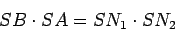 \begin{displaymath}
SB\cdot SA = SN_1\cdot SN_2
\end{displaymath}